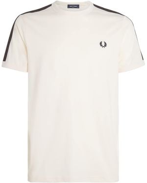 Fred Perry Cotton Contrast-Tape Ringer T-Shirt - White