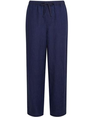 FRAME Linen Drawstring Trousers - Blue