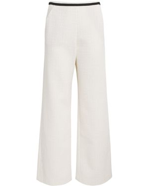Maje Tweed Wide-Leg Pants - Grey