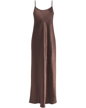 Vince Satin Strappy Slip Maxi Dress - Brown