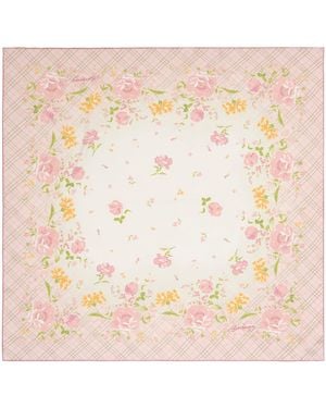 Burberry Silk Garden Party Scarf - Pink