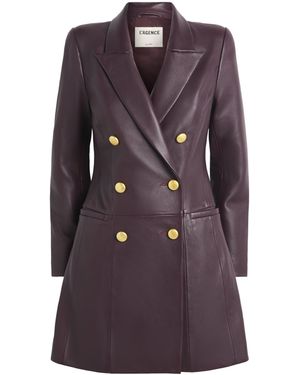 L'Agence Leather Tora Mini Dress - Purple