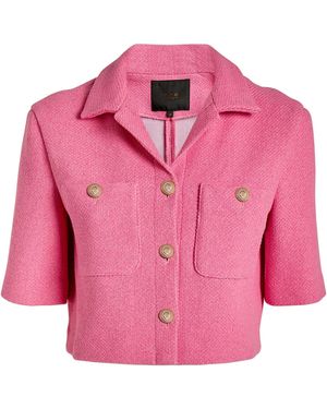 Maje Tweed Cropped Jacket - Pink