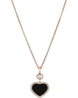 Chopard And Diamond Happy Hearts Pendant - Metallic
