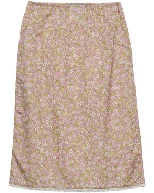 Prada Re-Nylon Floral Midi Skirt - Natural