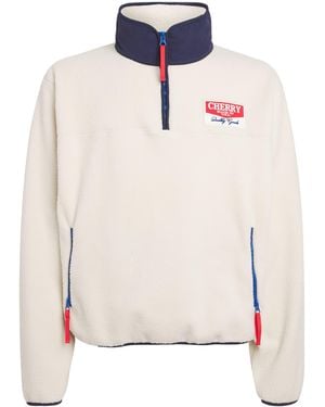 CHERRY LA Fleece Half-Zip Sweatshirt - White