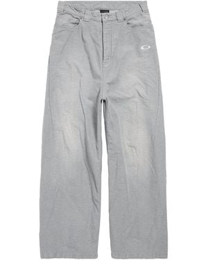Balenciaga Distressed Wide-Leg Jeans - Grey