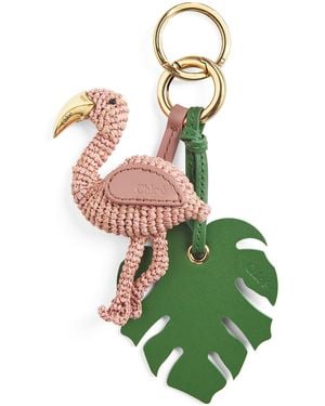 Chloé X Made For A Flamingo And Palm Leaf Bag Charm - Green