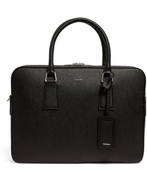Sandro Leather Slim Briefcase - Black