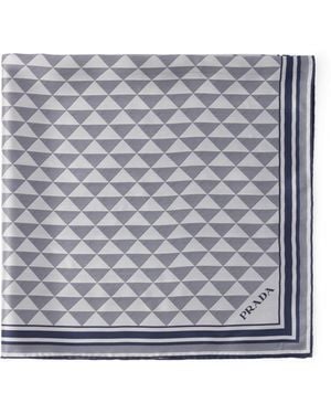 Prada Silk Triangle Scarf - Metallic