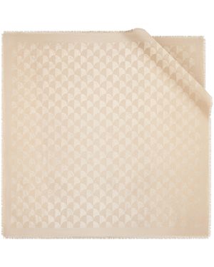 BVLGARI Silk-Wool Metallic Maxi Calla Scarf - Natural