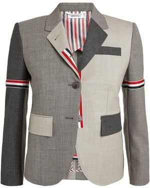 Thom Browne Wool High Armhole Tricolour Sport Coat - Grey