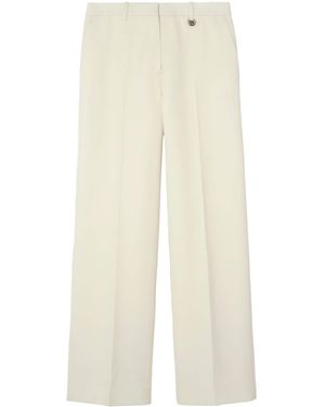 Burberry Wool Pinstripe Straight Pants - Natural