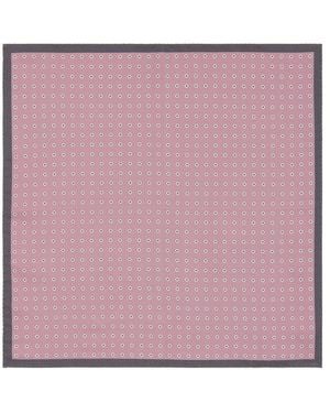 Canali Silk Medallion Print Pocket Square - Purple