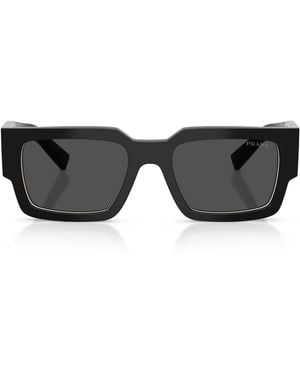 Prada Acetate Rectangular Sunglasses - Black