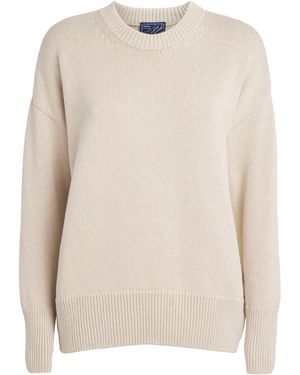 With Nothing Underneath Cotton Cornwall Sweater - White