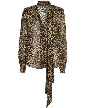 Toccin Chiffon Tie-Neck Blouse - Natural