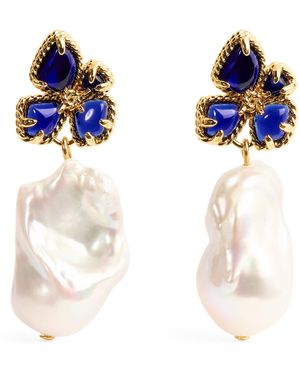 Zimmermann Pearl Bloom Earrings - Blue