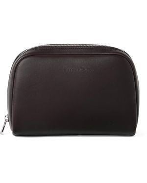 Brunello Cucinelli Leather Wash Bag - Black