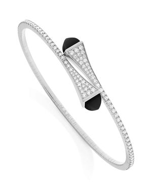 Marli New York Midi, Diamond And Onyx Cleo Slip-On Bracelet - White
