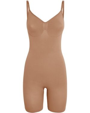 Skims Seamless Sculpt Mid-Thigh Bodysuit - Brown