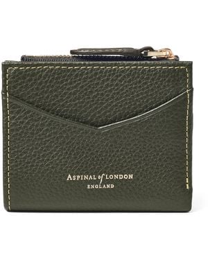 Aspinal of London Leather Hudson Coin And Card Holder - Green
