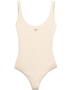 Prada Embellished Swimsuit - Natural