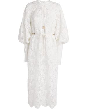 Zimmermann Lace Coco Midi Dress - White
