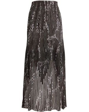 Missoni Metallic Pleated Maxi Skirt - Gray