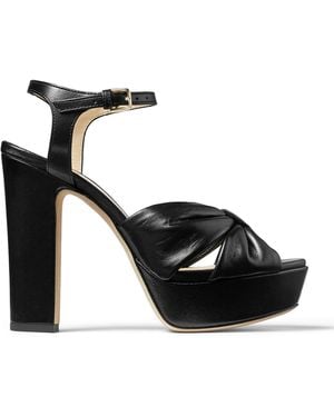Jimmy Choo Heloise 120 Leather Sandals - Black