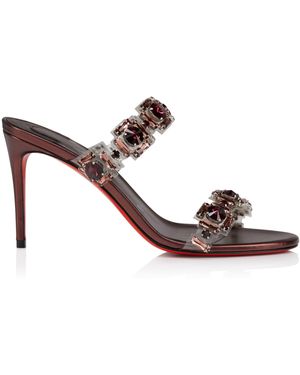 Christian Louboutin Just Jewel Embellished Heeled Mules 85 - Brown