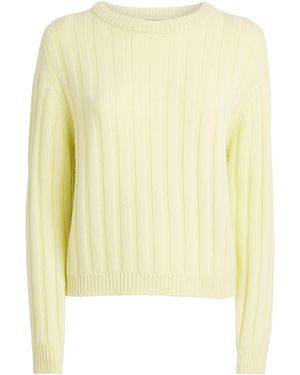 Johnstons of Elgin Cashmere Ribbed Lecht Sweater - Yellow