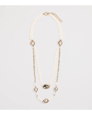 Weekend by Maxmara Embellished Layered Necklace - Natural
