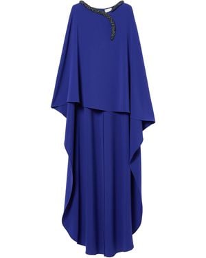 Marina Rinaldi X Tony Ward Embellished-Neck Maxi Dress - Blue