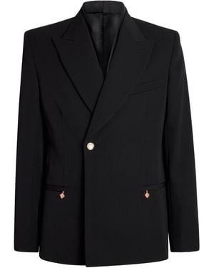 CASABLANCA Wool Double-Breasted Blazer - Black
