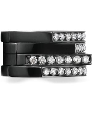 Repossi And Diamond Antifer 4-Row Ear Cuff - Black