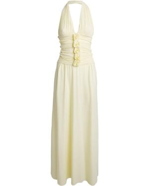 Maygel Coronel Villadiego Plunge Maxi Dress - Metallic