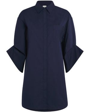 STAUD Nico Mini Shirt Dress - Blue