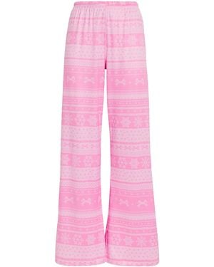 Skims Pointelle Plush Pajama Pants - Pink