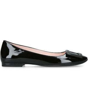 Roger Vivier Patent Leather U Look Ballet Flats - Black
