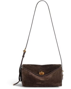 Balenciaga Medium Calfskin Le 7 Shoulder Bag - Brown