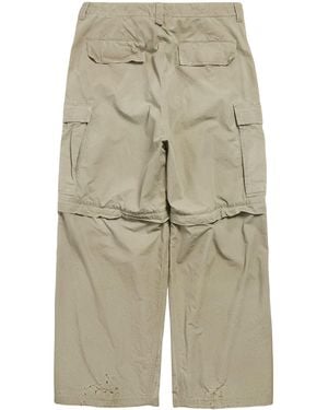 Balenciaga Cotton Distressed Cargo Pants - Natural