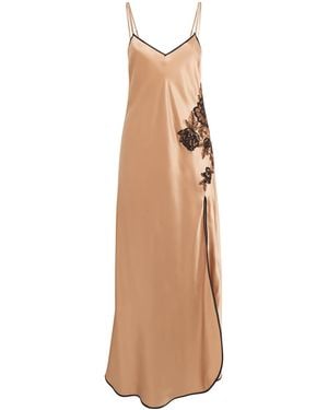 Loretta Caponi Silk Mabel Long Nightdress - Natural