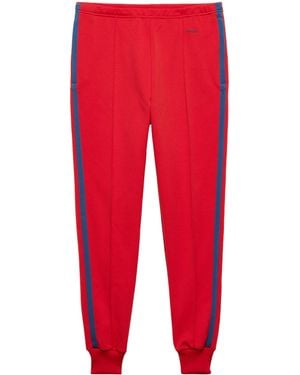 Prada Technical Logo Joggers - Red