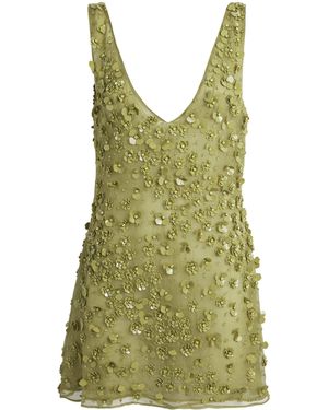 Cult Gaia Silk Embellished Sapphira Mini Dress - Green