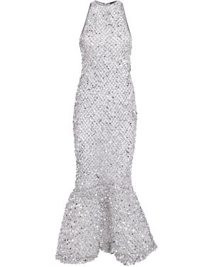 LAPOINTE Sequinned Fishtail Midi Dress - Gray