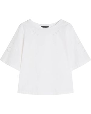 Weekend by Maxmara Cotton Broderie Anglaise T-Shirt - White