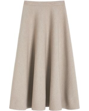 Max Mara Jersey Tech Midi Skirt - Natural