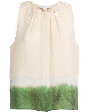 Vince Sleeveless Dip Dye Blouse - Green