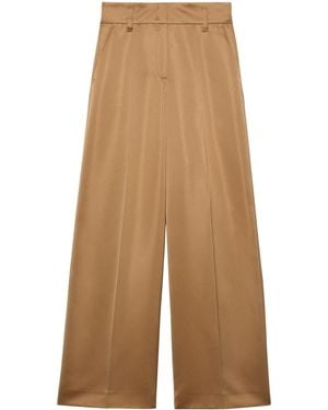 MAX&Co. Satin Wide-Leg Pants - Natural